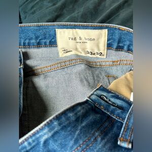 Rag and Bone 33 x 32 NWT Denim Jeans, Fit 3 Classic, 95% Cotton 5% Polyurethane